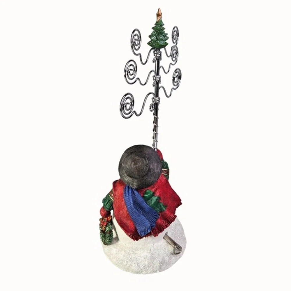 San Francisco Music Box Snowman Christmas Card Photo Holder Figurine Music Video